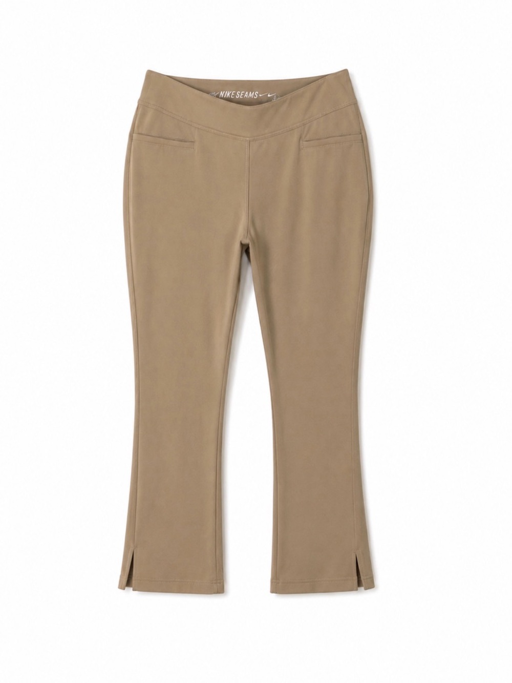 Luxe Slims Ankle pull on pants taupe stretch career pants XL 14/16 business